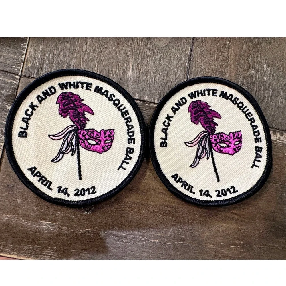 Vintage Girl Scout Black & White Masquerade Ball 2012 Fun Patches Lot 2